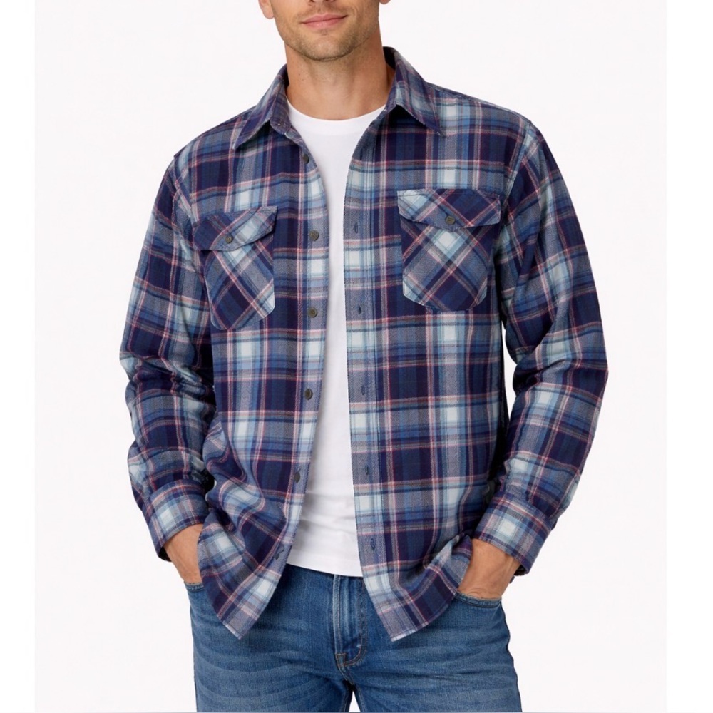 Vintage Sears brand plaid flannel button up SZ M